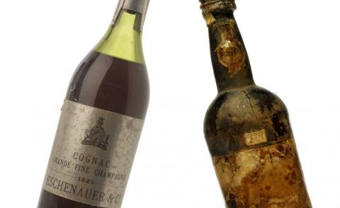 Grande Fine Champagne Eschenauer & Co, 1825, y Ferreira Garrafeira ca. 1850